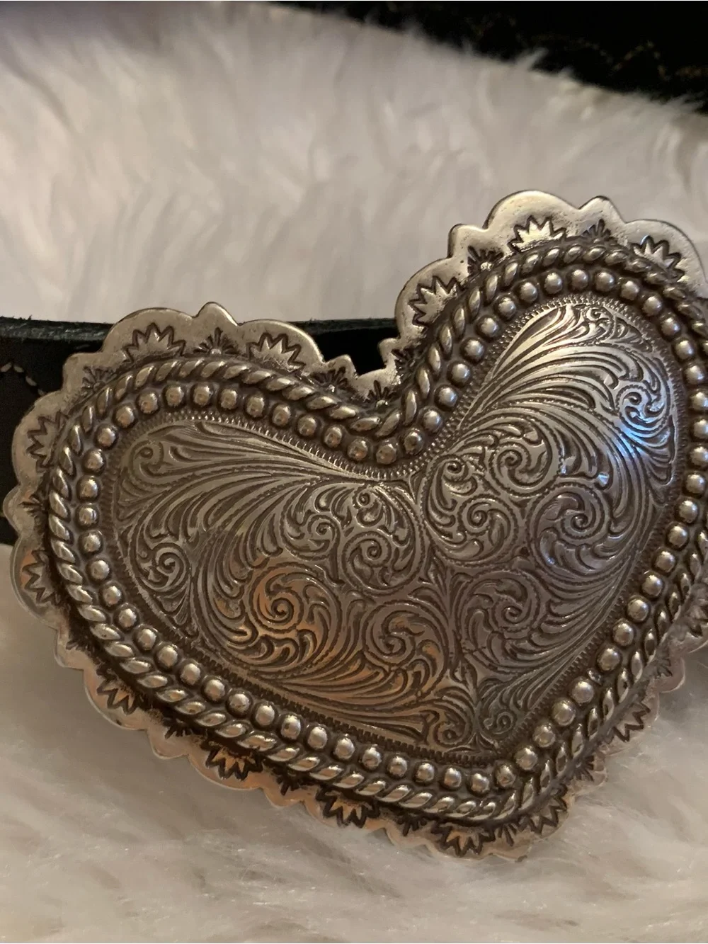 BRIGHTON ladies “Heart of Silver” Vintage belt size Large Gently Preloved